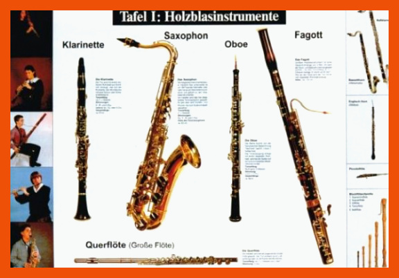 Lehrtafeln zur Instrumentenkunde, Holzblasinstrumente, Format: 92 ... für holzblasinstrumente arbeitsblatt