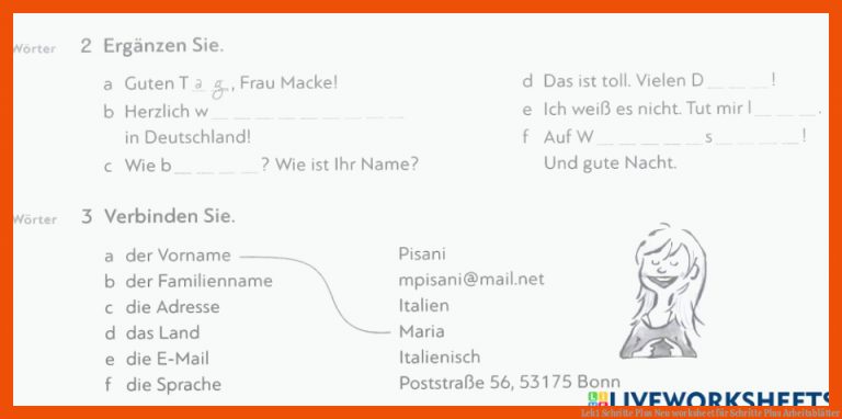 Lek1 Schritte Plus Neu Worksheet Fuer Schritte Plus Arbeitsblätter