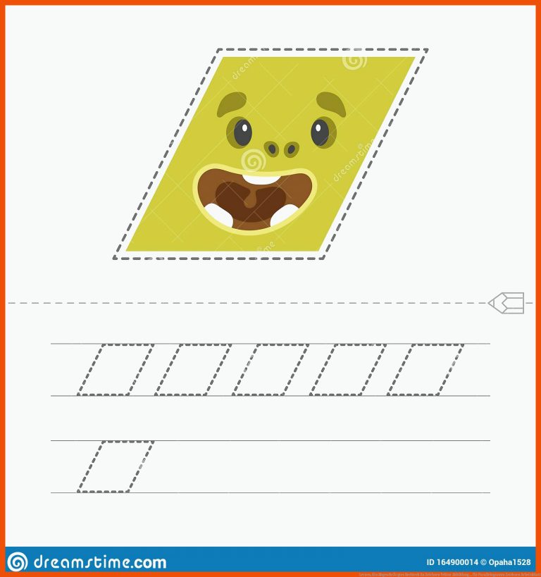 Lernen, Ein AbgeschrÃ¤gtes Rechteck Zu Zeichnen Vektor Abbildung ... für parallelogramm zeichnen arbeitsblatt