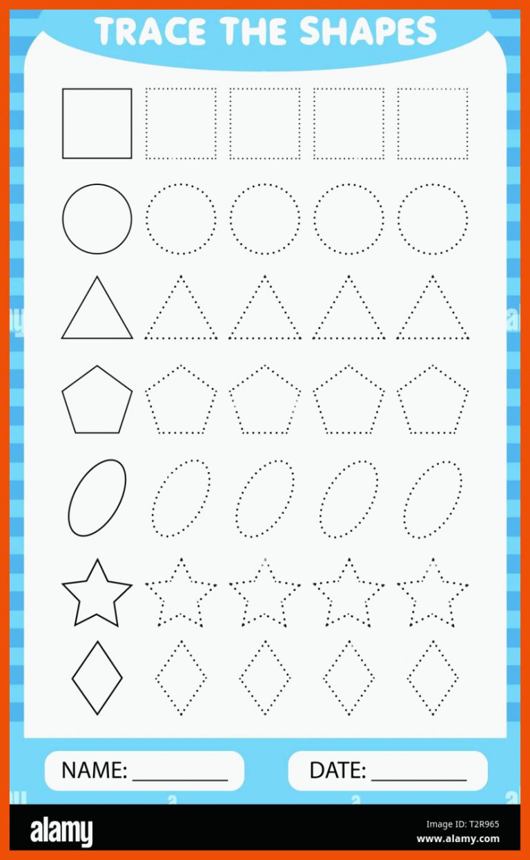 Lernen fÃ¼r Kinder, Zeichnung Aufgaben. Die geometrischen Formen um ... für formen nachzeichnen arbeitsblatt