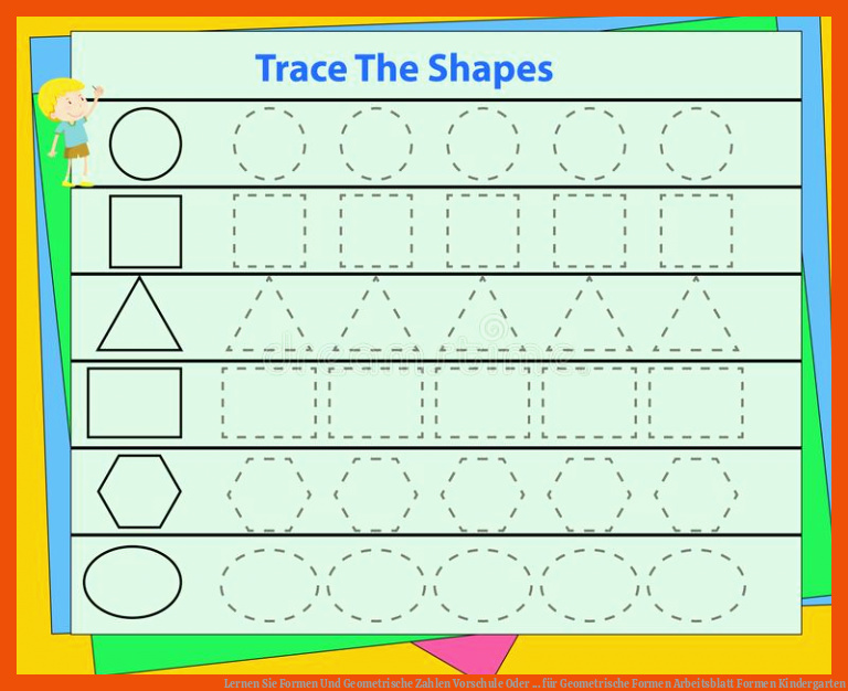 Lernen Sie Formen Und Geometrische Zahlen Vorschule Oder ... für geometrische formen arbeitsblatt formen kindergarten