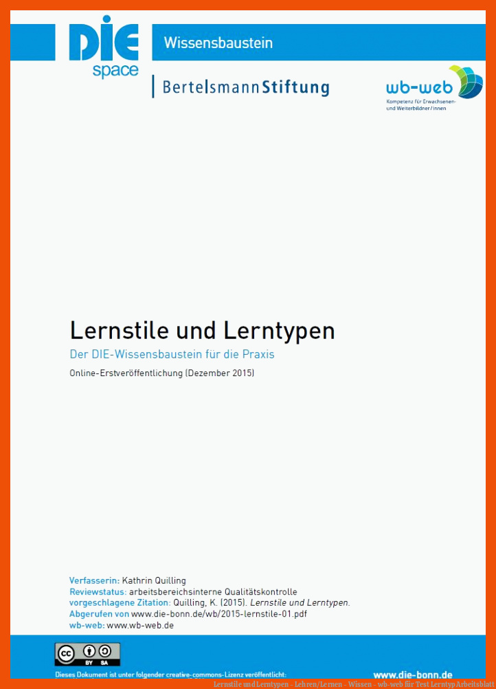 Lernstile und Lerntypen - Lehren/Lernen - Wissen - wb-web für test lerntyp arbeitsblatt
