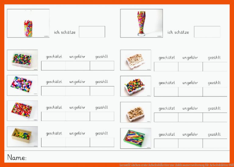 LernstÃ¼bchen | erste ArbeitsblÃ¤tter zur Zahlraumerweiterung für arbeitsblätter pdf