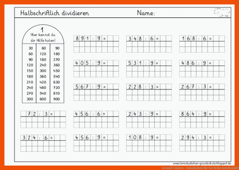 LernstÃ¼bchen - Grundschule Fuer 6er Reihe Arbeitsblatt