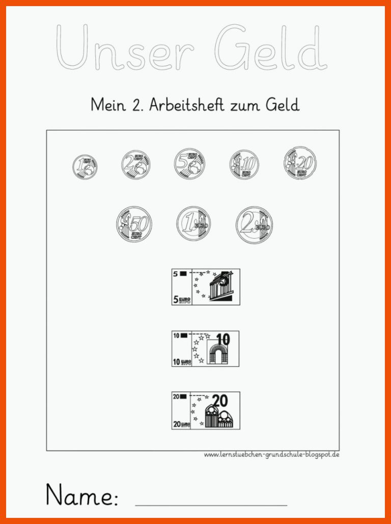 LernstÃ¼bchen Rechnen Mit Geld Zr 20 (1) Fuer Arbeitsblätter Geld 1. Klasse