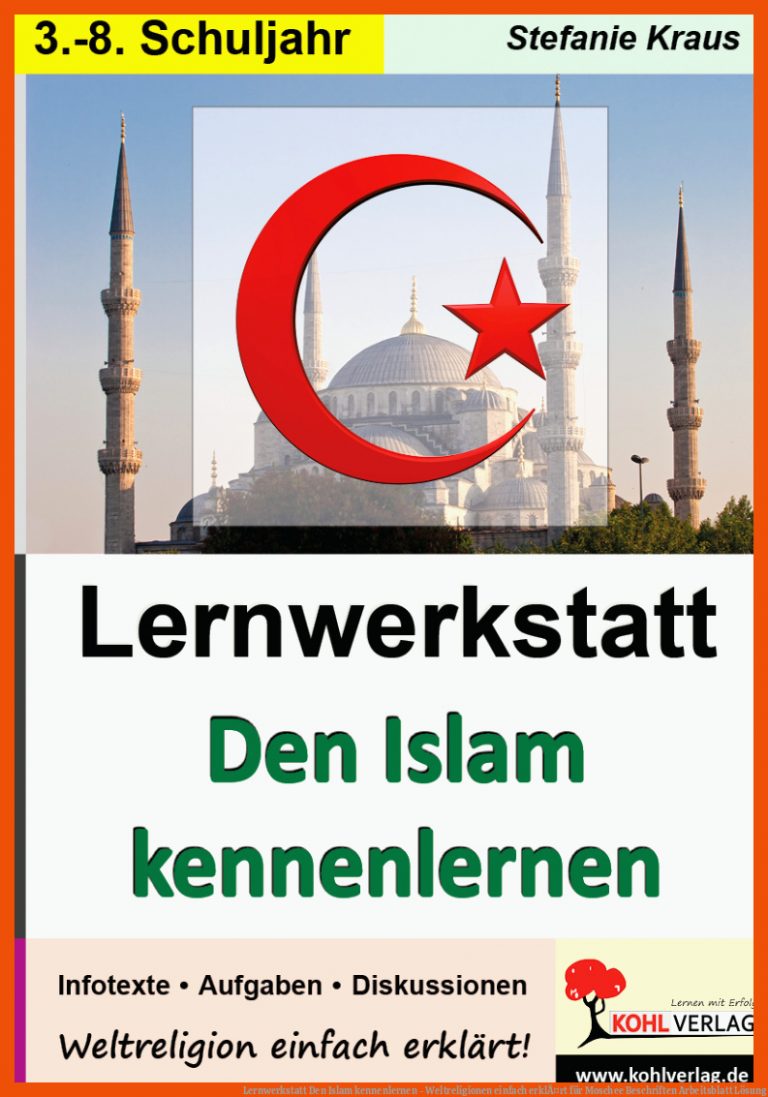 Lernwerkstatt Den Islam kennenlernen - Weltreligionen einfach erklÃ¤rt für moschee beschriften arbeitsblatt lösung