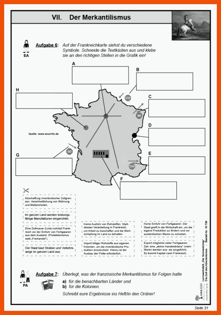 Lernwerkstatt Der SonnenkÃ¶nig (Ludwig XIV.) - Die Zeit des ... für merkantilismus arbeitsblatt