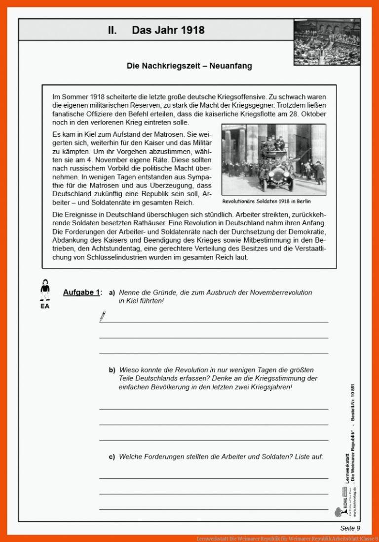 Lernwerkstatt Die Weimarer Republik Fuer Weimarer Republik Arbeitsblatt Klasse 9