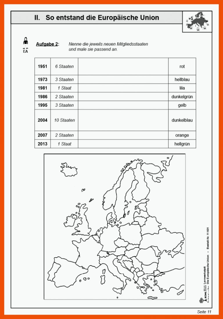 Lernwerkstatt EuropÃ¤ische Union - Den europÃ¤ischen Staatenbund ... für europäische union arbeitsblätter kostenlos