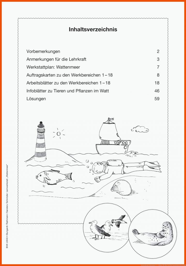 Lernwerkstatt Wattenmeer 3.- 4. Klasse für ebbe und flut grundschule arbeitsblatt