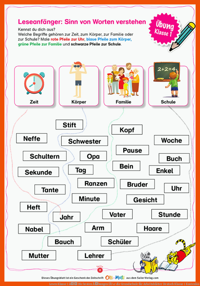 Lesen Klasse 1 â Die besten Ãbungen fÃ¼r die Grundschule für arbeitsblätter deutsch klasse 1 kostenlos