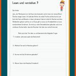 Lesen Und Verstehen Fuer Leseverständnis 4. Klasse Arbeitsblätter Pdf