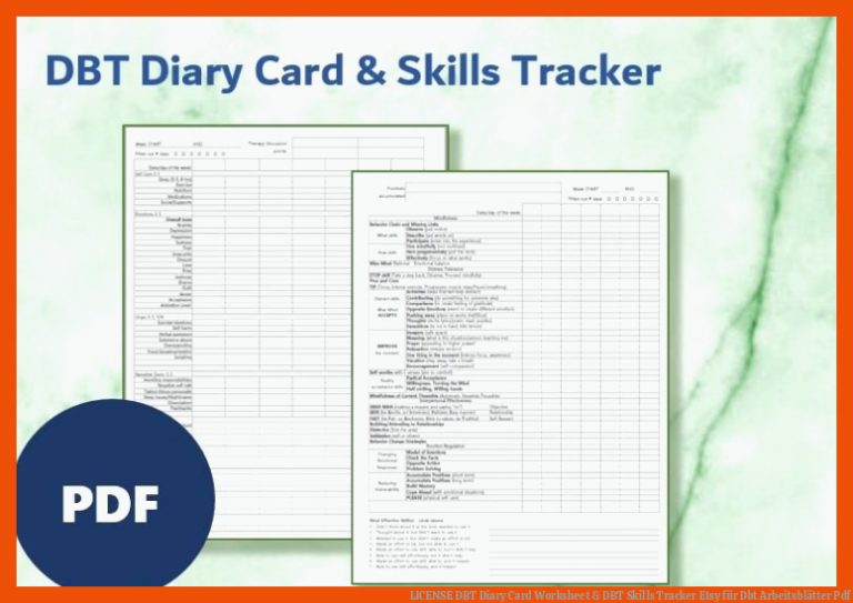 License Dbt Diary Card Worksheet & Dbt Skills Tracker Etsy Fuer Dbt Arbeitsblätter Pdf