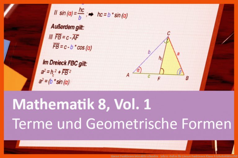 Lineare Funktionen Interaktiv Erkunden - Lehrer-online Fuer Lineare Funktionen Klasse 8 Arbeitsblätter Pdf