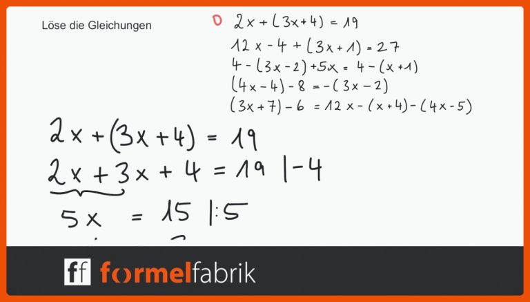 Lineare Gleichungen: Trainingsvideo Klammern (Nr. 1) für gleichungen mit klammern arbeitsblatt