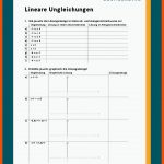 Lineare Ungleichungen - 8. Klasse Fuer Größer Kleiner Gleich Arbeitsblätter 5. Klasse