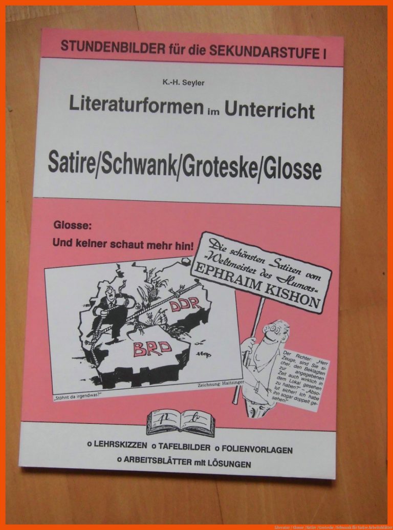 Literatur / Glosse /satire /groteske /schwank Fuer Satire Arbeitsblätter