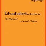 Literaturtest "die Mutprobe" Von Carolin Philipps Fuer Die Mutprobe Carolin Philipps Arbeitsblätter