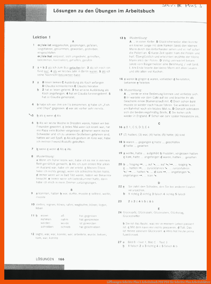 LÃ¶sungen Schritte Plus 5 Arbeitsbuch PDF | PDF für schritte plus arbeitsblätter