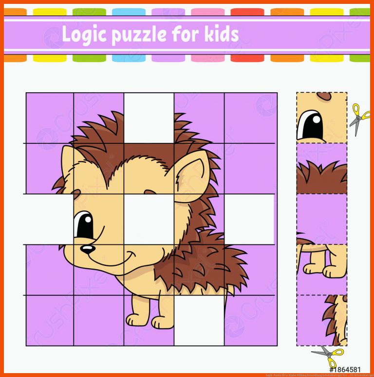 Logik-puzzle FÃ¼r Kinder Bildung Entwicklung Arbeitsblatt Igel Tier ... Fuer Arbeitsblatt Igel