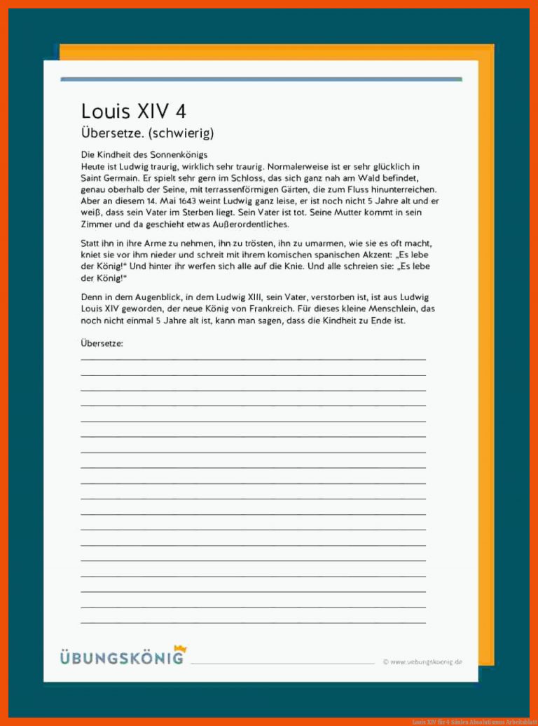 Louis XIV für 4 säulen absolutismus arbeitsblatt