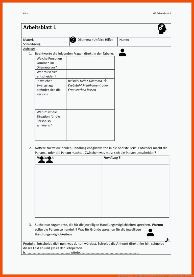 M5-Arbeitsblatt-1 2 - Ein ausfÃ¼hrlicher Unterrichtsentwurf zu ... für argumenttypen arbeitsblatt