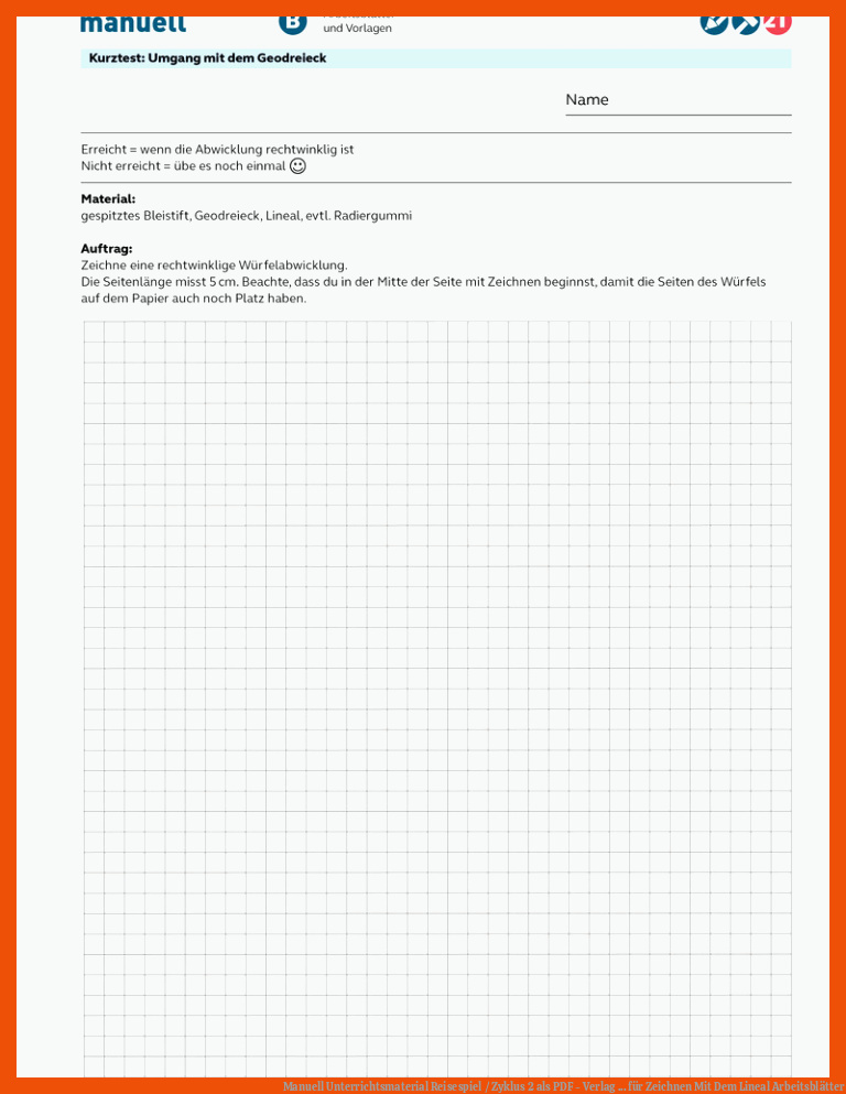 Manuell Unterrichtsmaterial Reisespiel / Zyklus 2 als PDF - Verlag ... für zeichnen mit dem lineal arbeitsblätter
