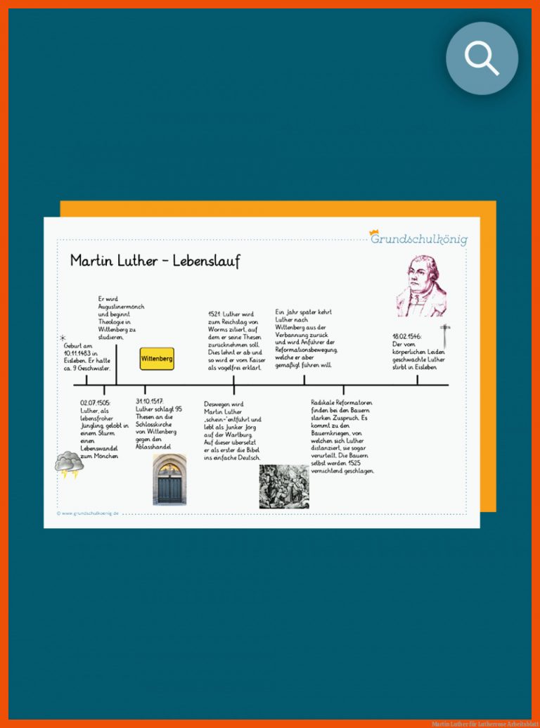 Martin Luther für lutherrose arbeitsblatt
