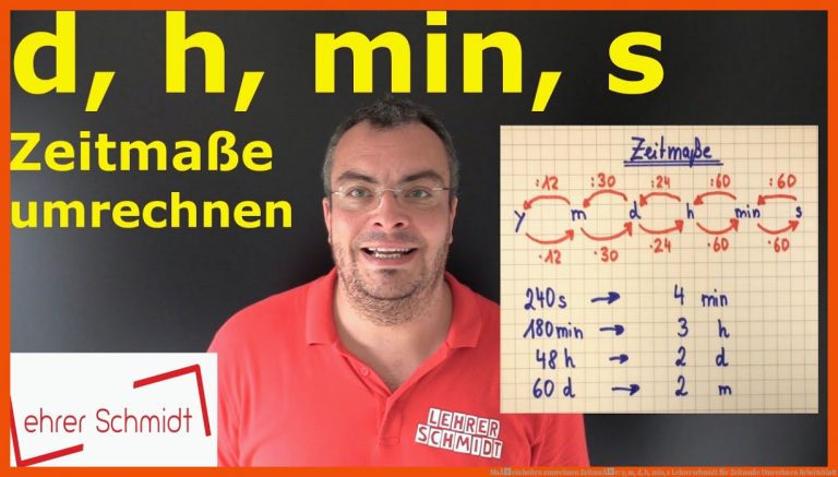 MaÃeinheiten umrechnen | ZeitmaÃe: y, m, d, h, min, s | Lehrerschmidt für zeitmaße umrechnen arbeitsblatt