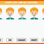 Match Gesicht AusdrÃ¼cke Von Jungen Mit Emotionen Logisches ... Fuer Gefühle Erkennen Arbeitsblatt
