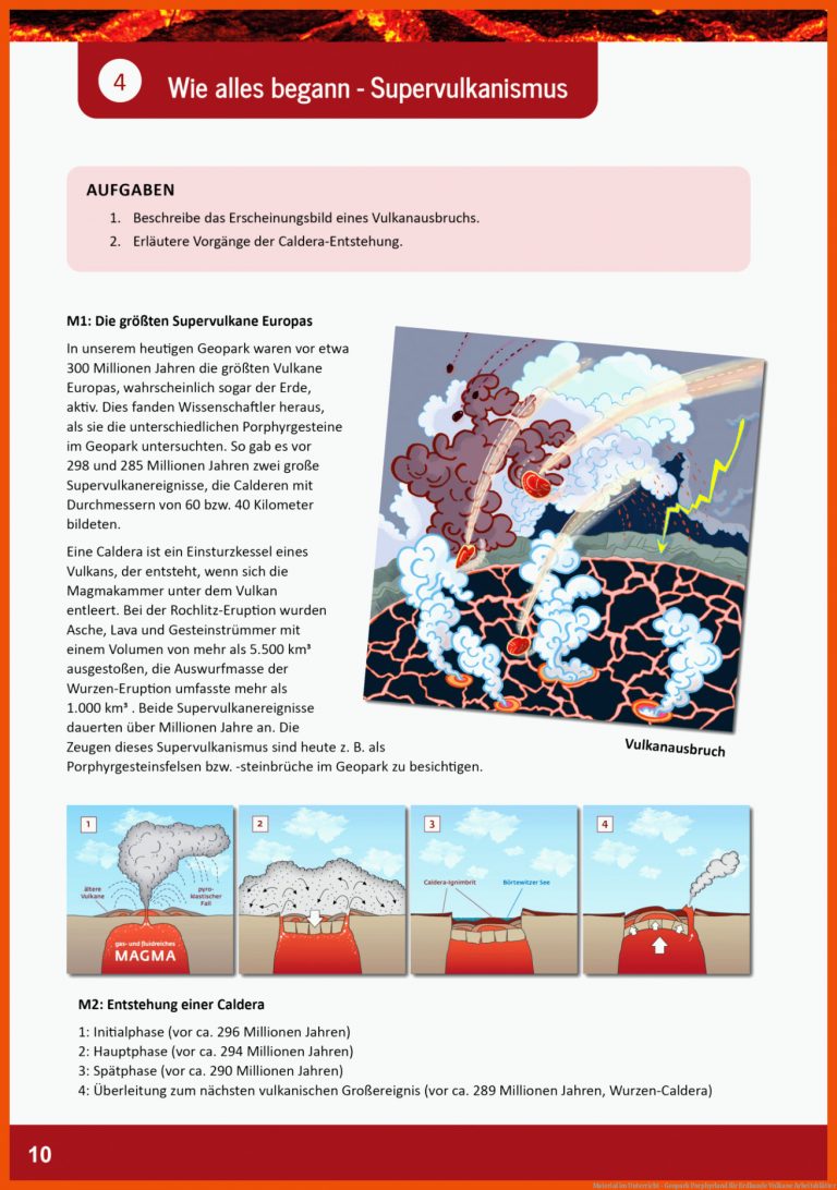 Material im Unterricht - Geopark Porphyrland für erdkunde vulkane arbeitsblätter