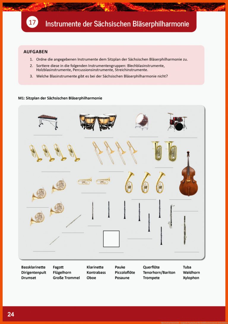 Material im Unterricht - Geopark Porphyrland für holzblasinstrumente arbeitsblatt