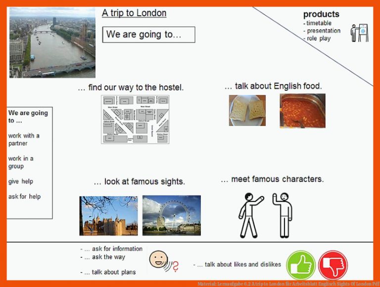 Material: Lernaufgabe 6.2 A trip to London für arbeitsblatt englisch sights of london pdf