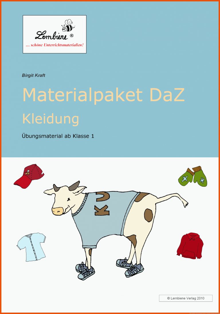 Materialpaket DaZ: Kleidung | Lernbiene Verlag für kleidung arbeitsblatt