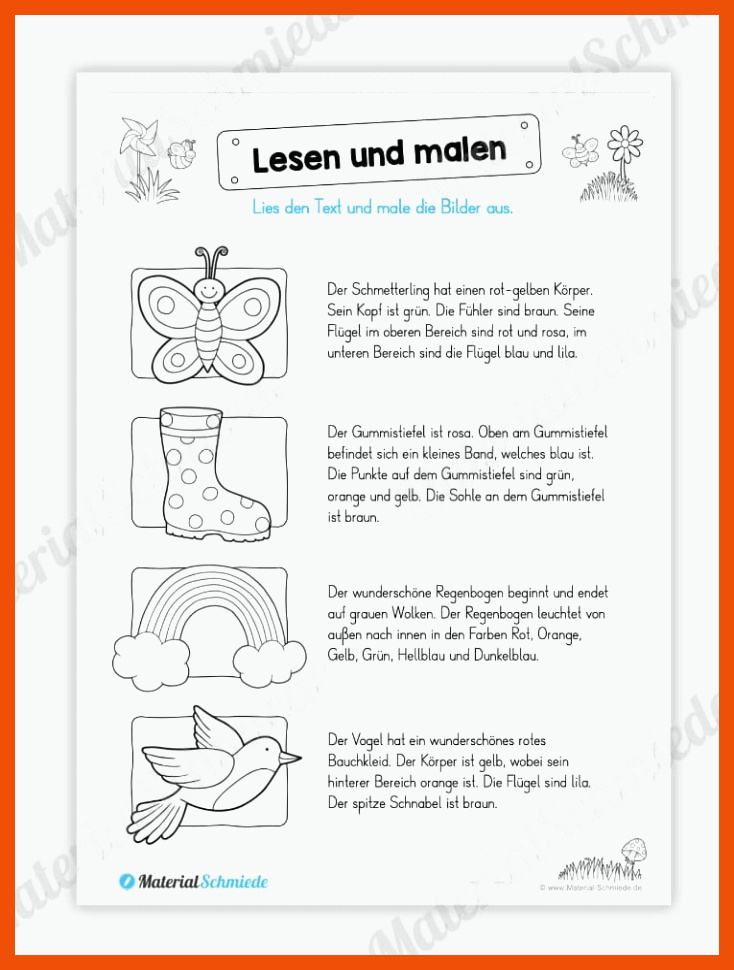 Materialpaket FrÃ¼hling: Deutsch (1/2 Klasse) für lesen klasse 1 arbeitsblätter