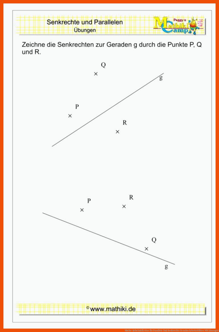 Mathe-arbeitsblÃ¤tter Fuer Parallele Und Senkrechte Geraden Arbeitsblätter Mit Lösungen