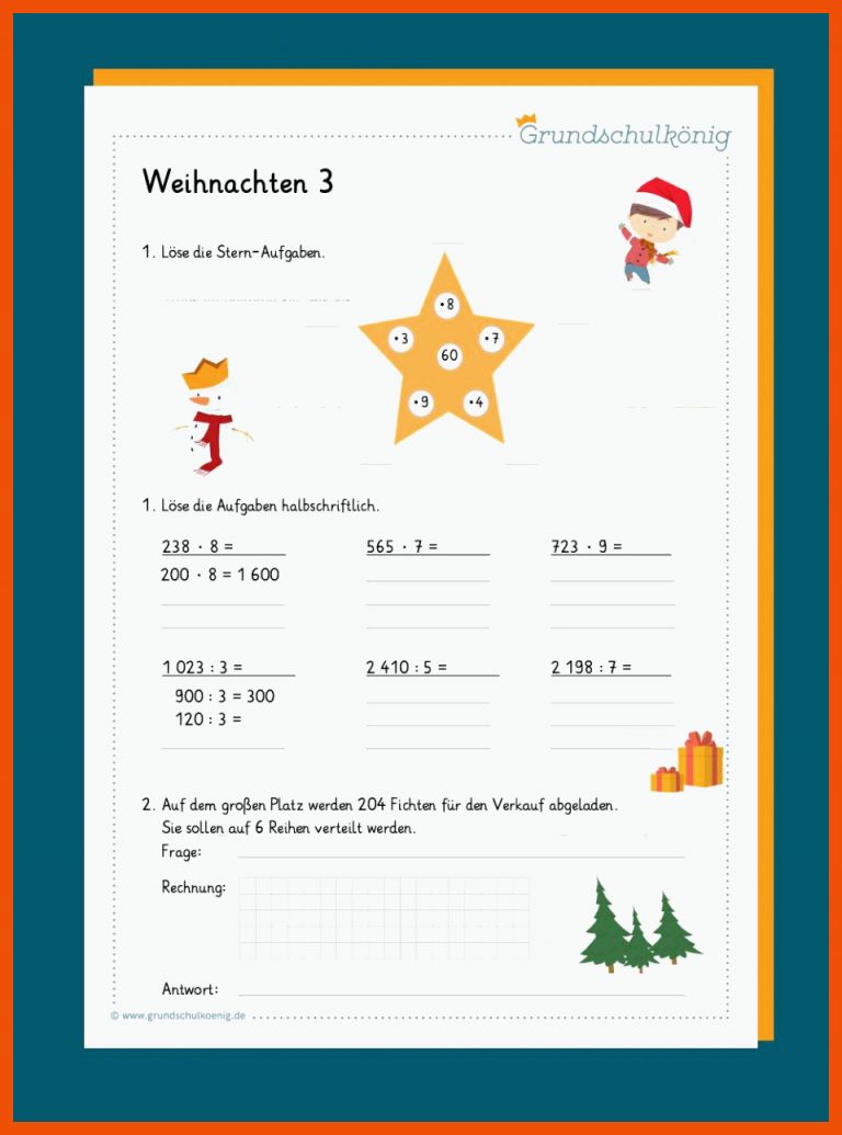 Mathe - ArbeitsblÃ¤tter fÃ¼r Weihnachten und Winter für arbeitsblätter mathe 3. klasse kostenlos