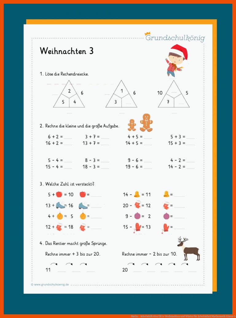 Mathe - ArbeitsblÃ¤tter fÃ¼r Weihnachten und Winter für arbeitsblatt mathematik klasse 5