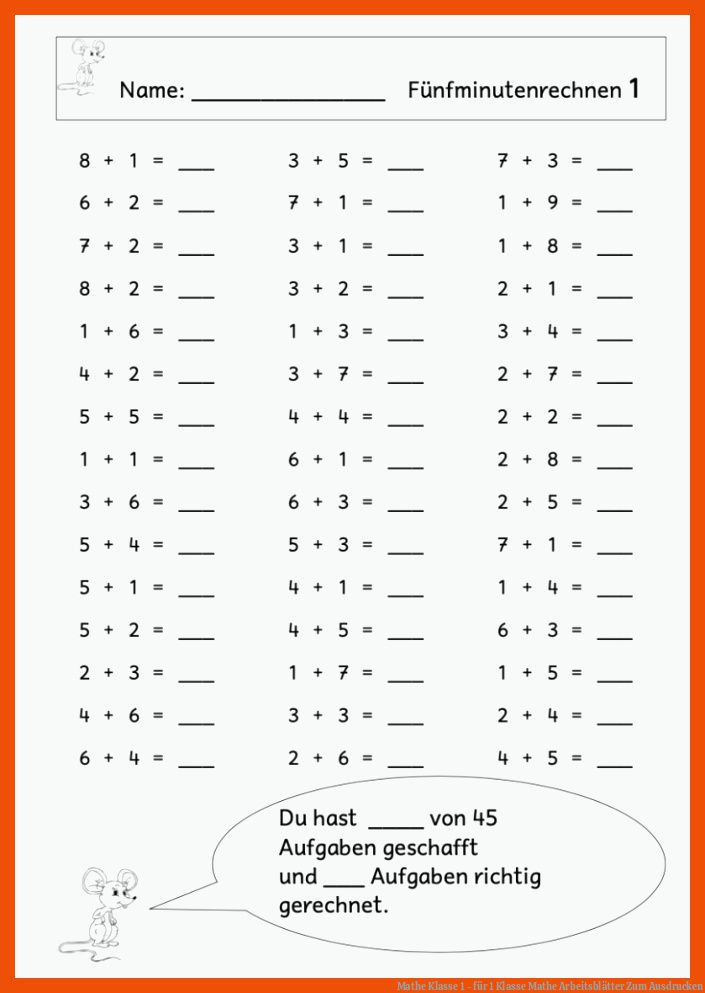 Mathe Klasse 1 - für 1 klasse mathe arbeitsblätter zum ausdrucken
