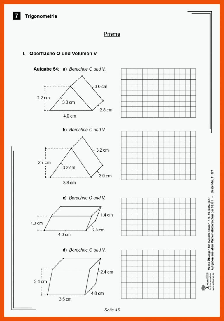 Mathe-Ãbungen fÃ¼r zwischendurch / Klasse 9-10 für mathe arbeitsblätter klasse 4