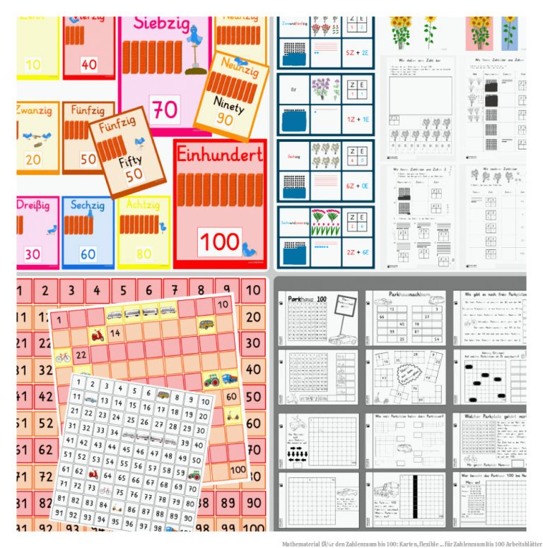 Mathematerial fÃ¼r den Zahlenraum bis 100: Karten, flexible ... für Zahlenraum Bis 100 Arbeitsblätter