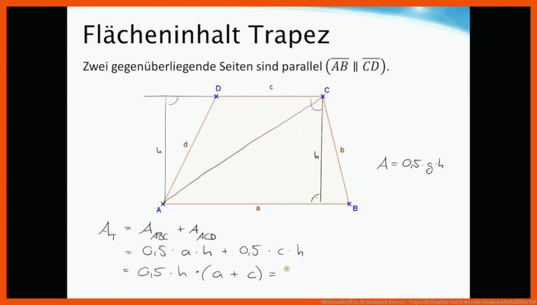 Mathematik (fÃ¼r die Realschule Bayern) - Trapez für parallele und senkrechte geraden arbeitsblätter pdf