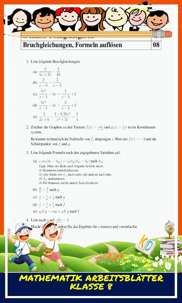 Mathematik Arbeitsblätter Klasse 8
