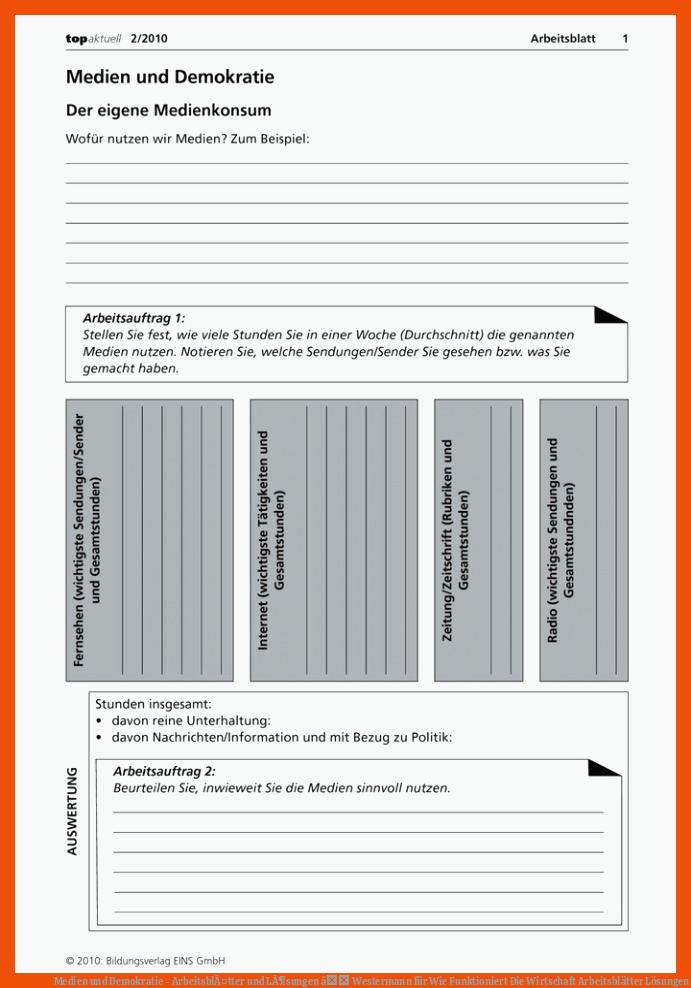 Medien und Demokratie - ArbeitsblÃ¤tter und LÃ¶sungen â Westermann für wie funktioniert die wirtschaft arbeitsblätter lösungen