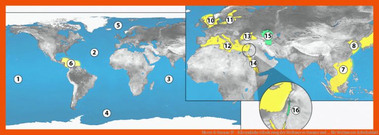 Meere & Ozeane IV - RÃ¤umliche Gliederung der Weltmeere Ozeane und ... für weltmeere arbeitsblatt
