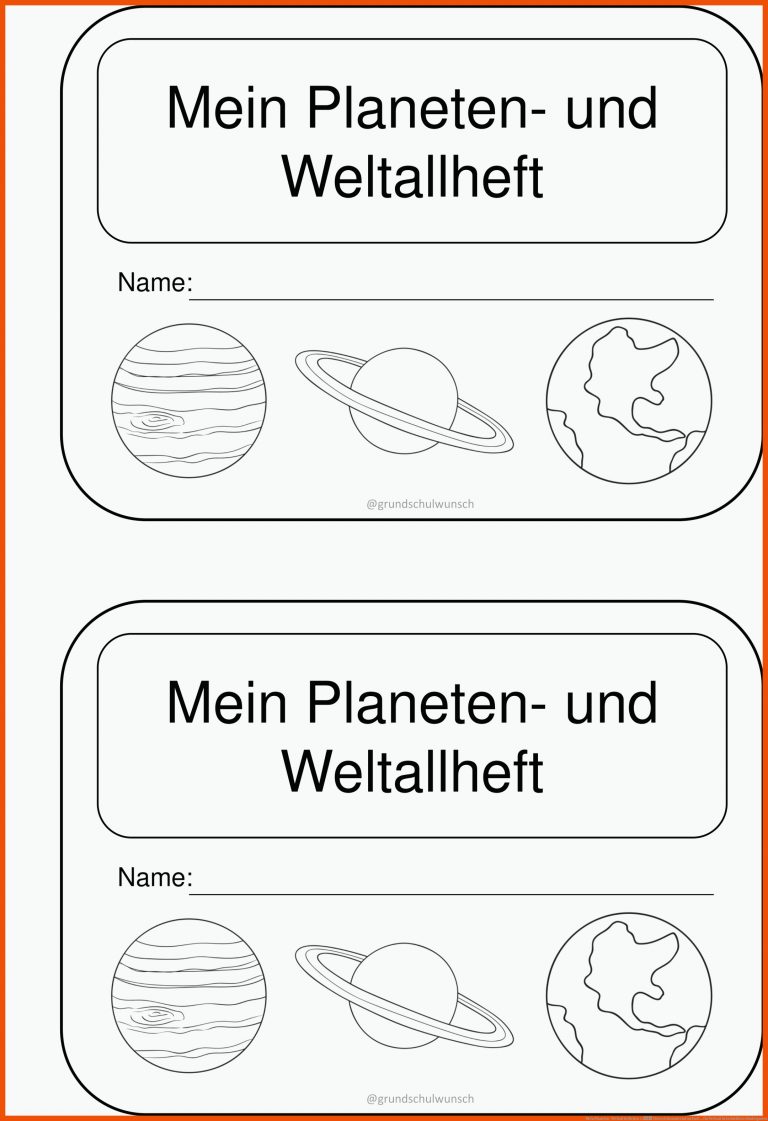 Mein Planeten -Weltall Heftchen 1 â Unterrichtsmaterial im Fach ... für weltall arbeitsblätter kindergarten