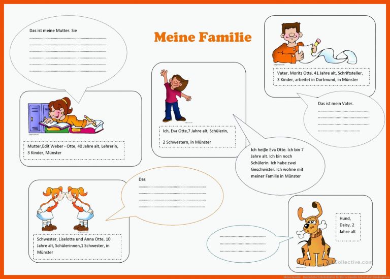 Meine Familie - Deutsch Daf Arbeitsblatter für meine familie arbeitsblatt kindergarten