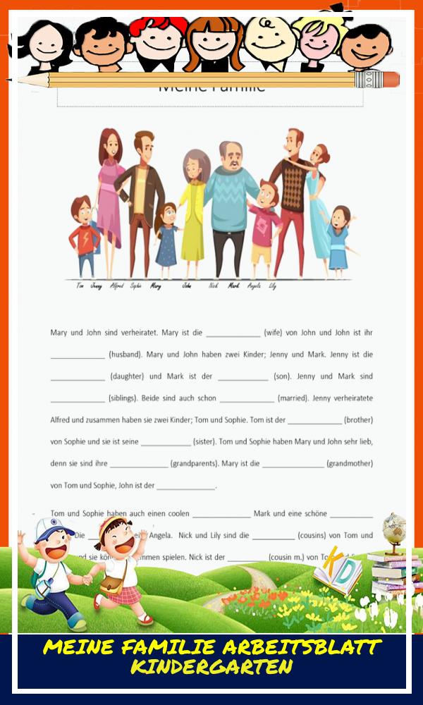 Meine Familie Arbeitsblatt Kindergarten