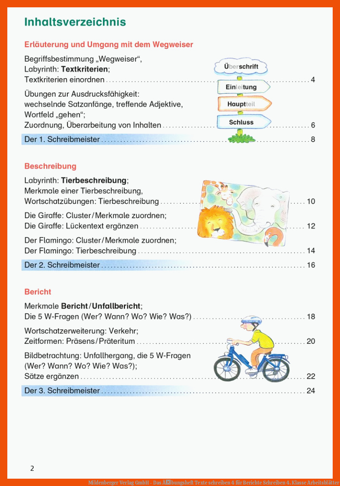 Mildenberger Verlag GmbH - Das Ãbungsheft Texte schreiben 4 für berichte schreiben 4. klasse arbeitsblätter