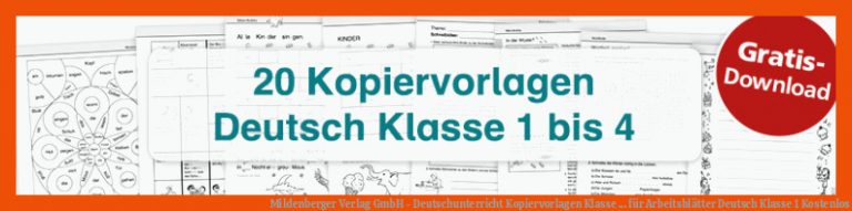 Mildenberger Verlag GmbH - Deutschunterricht Kopiervorlagen Klasse ... für arbeitsblätter deutsch klasse 1 kostenlos